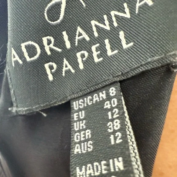 Adrianna Papell Beaded Halter Black Gown 8